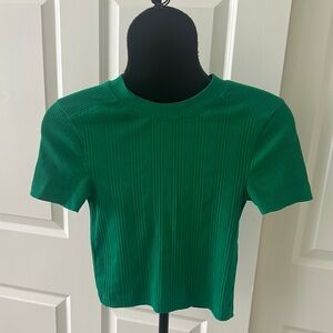 Bright Green Ribbed Women's Top